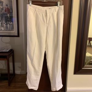 NWOT Banana Republic white linen pants. Size 4